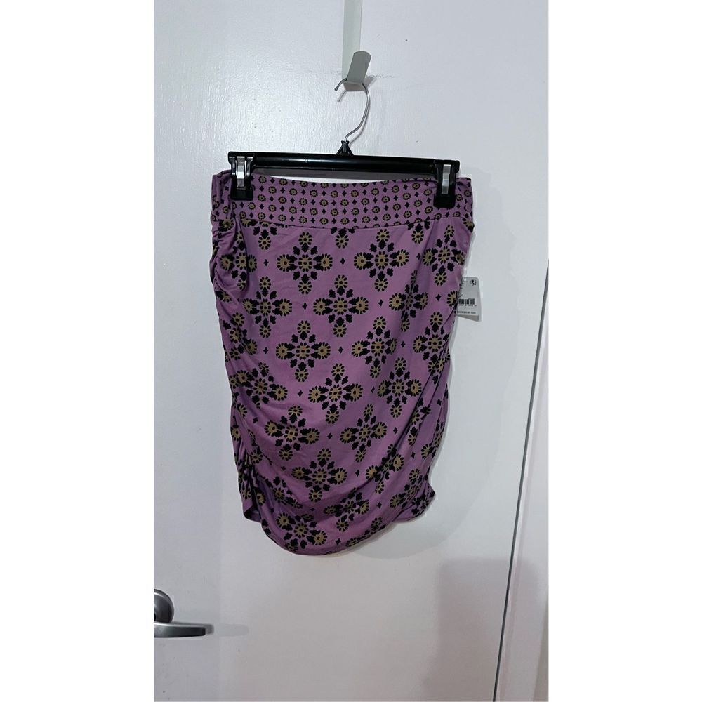 FREE PEOPLE PURPLE FLORAL RUSHED SKIRT WOMENS SZ S NEW P1-42